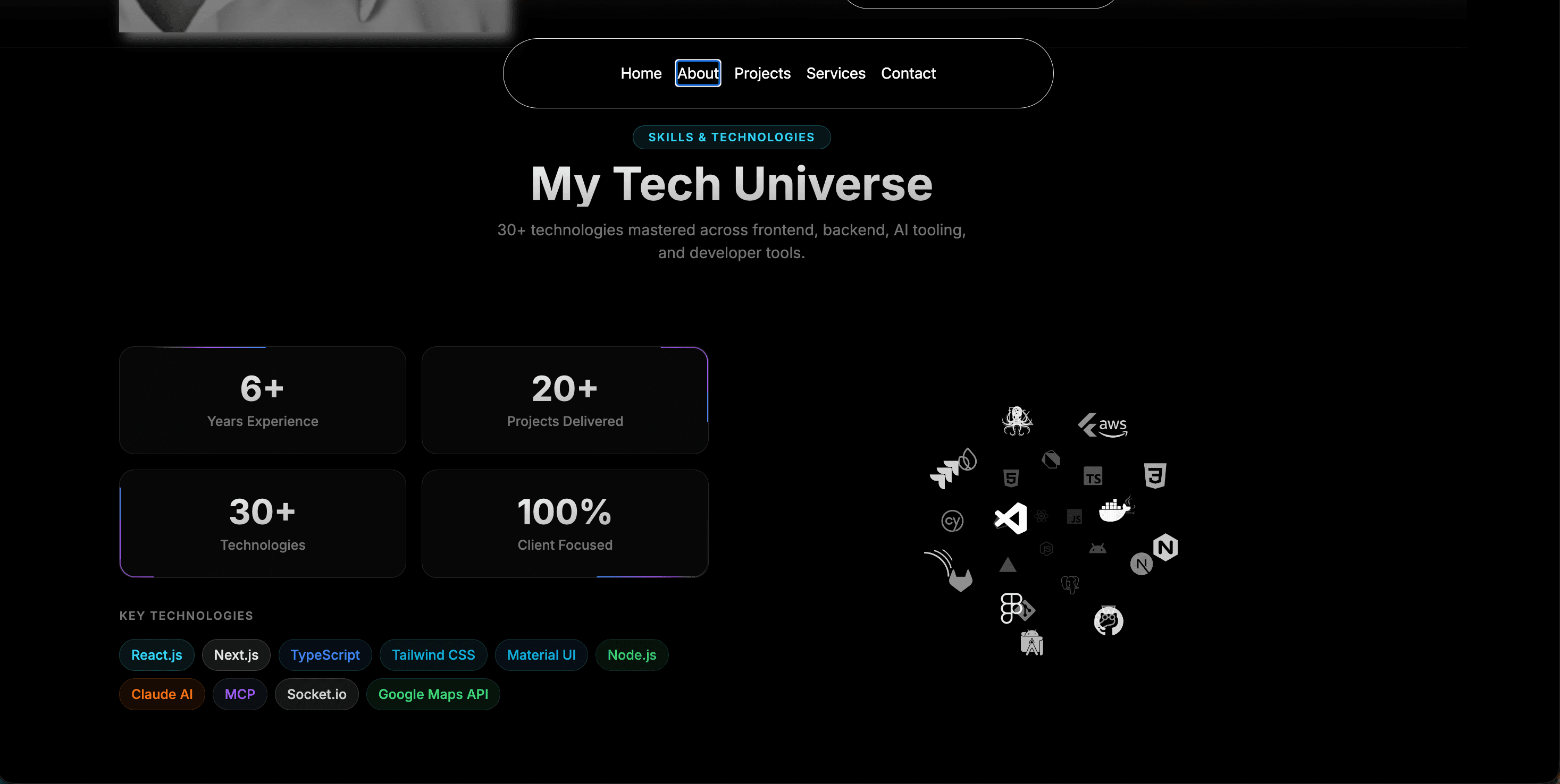 My Tech Universe — an orbiting cloud of tool icons