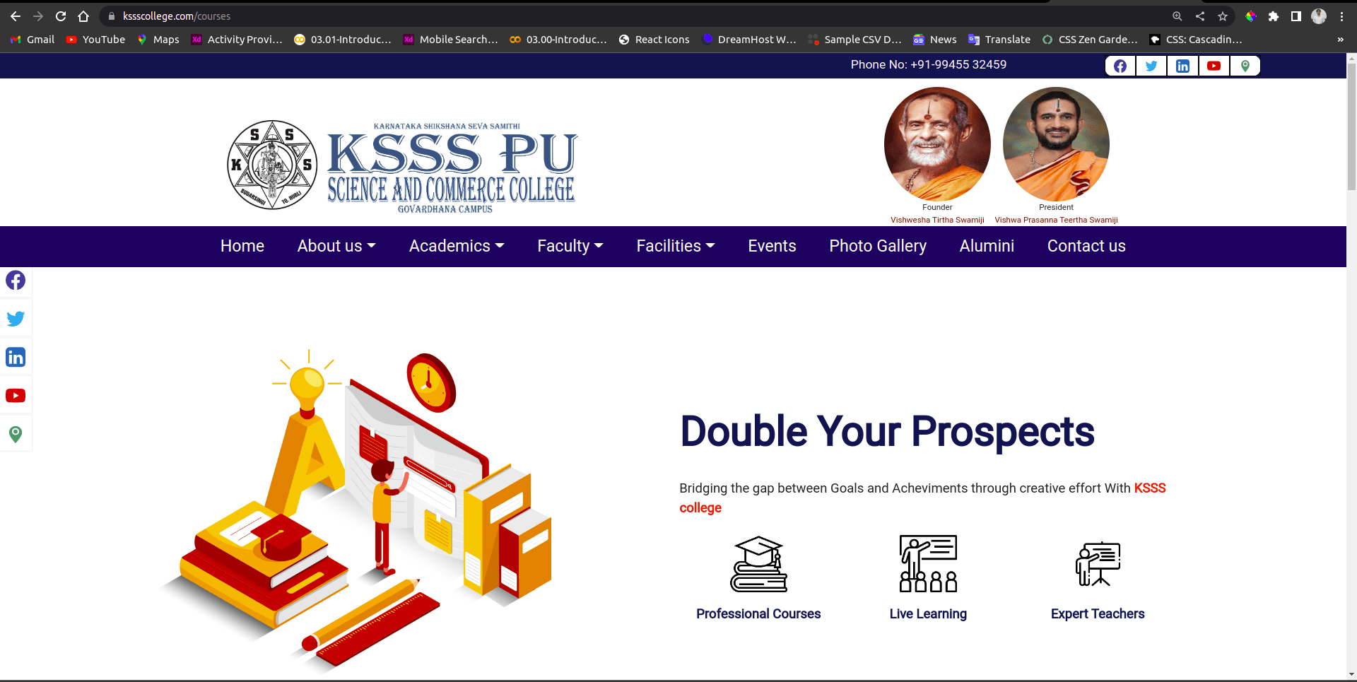 College Website cover